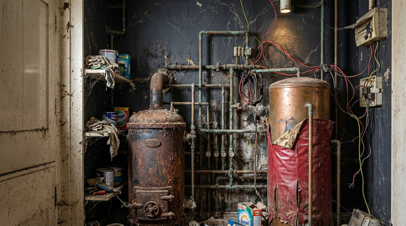 Plant room overhaul, Sussex — before